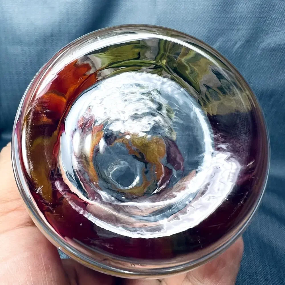 Hand painted Flower Art Glass Vase Fall Leaves Thanksgiving Halloween Home Decor